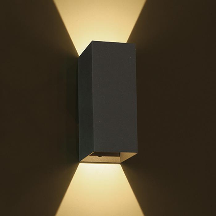 Wall & Ceiling Light Anthracite Rectangular Warm White LED Outdoor LED built in 2x200lm 2x3W Die Cast One Light SKU:67398A/AN/W - Toplightco