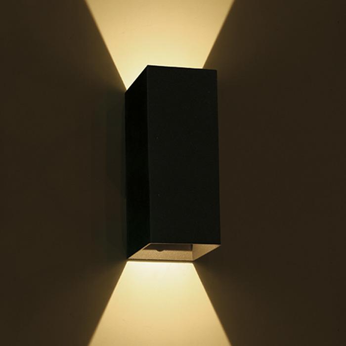 Wall & Ceiling Light Black Rectangular Warm White LED Outdoor LED built in 2x200lm 2x3W Die Cast One Light SKU:67398A/B/W - Toplightco