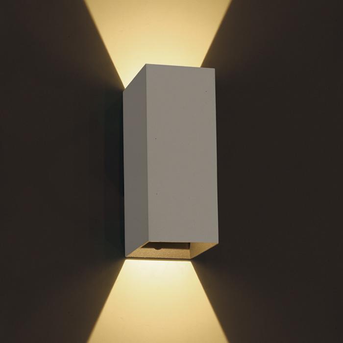 Wall & Ceiling Light White Rectangular Warm White LED Outdoor LED built in 2x200lm 2x3W Die Cast One Light SKU:67398A/W/W - Toplightco