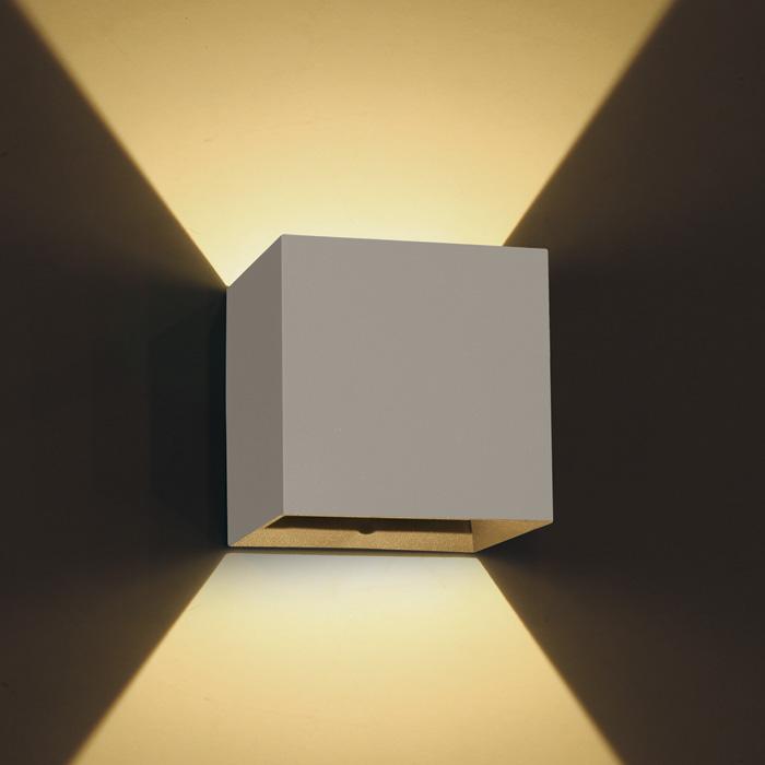 Wall & Ceiling Light White Rectangular Warm White LED Outdoor LED built in 2x200lm 2x3W Die Cast One Light SKU:67398C/W/W - Toplightco