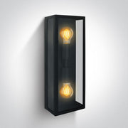 Wall Light Black Rectangular Outdoor Replaceable lamp 2x40W Stainless Steel 201 One Light SKU:67406B/B - Toplightco