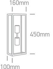 Wall Light Black Rectangular Outdoor Replaceable lamp 2x40W Stainless Steel 201 One Light SKU:67406B/B - Toplightco