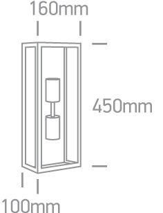 Wall Light Black Rectangular Outdoor Replaceable lamp 2x40W Stainless Steel 201 One Light SKU:67406B/B - Toplightco