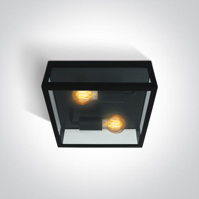 Ceiling Light Black Rectangular Outdoor Replaceable lamp 2x40W Stainless Steel 201 One Light SKU:67406D/B - Toplightco