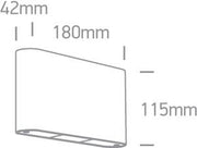 Wall & Ceiling Light White Rectangular Warm White LED Outdoor LED built in 2x400lm 2x6W Die Cast One Light SKU:67412/W/W - Toplightco