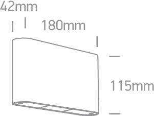 Wall & Ceiling Light White Rectangular Warm White LED Outdoor LED built in 2x400lm 2x6W Die Cast One Light SKU:67412/W/W - Toplightco
