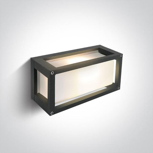 Wall & Ceiling Light Anthracite Rectangular Outdoor Replaceable lamp 15W Die Cast One Light SKU:67420/AN - Toplightco