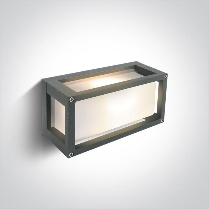 Wall & Ceiling Light Grey Rectangular Outdoor Replaceable lamp 15W Die Cast One Light SKU:67420/G - Toplightco