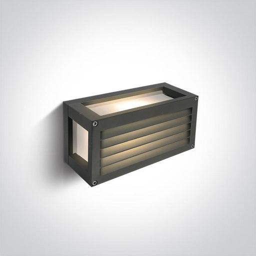 Wall & Ceiling Light Anthracite Rectangular Warm White LED Outdoor LED built in 300lm 7W Die Cast One Light SKU:67420AL/AN/W - Toplightco