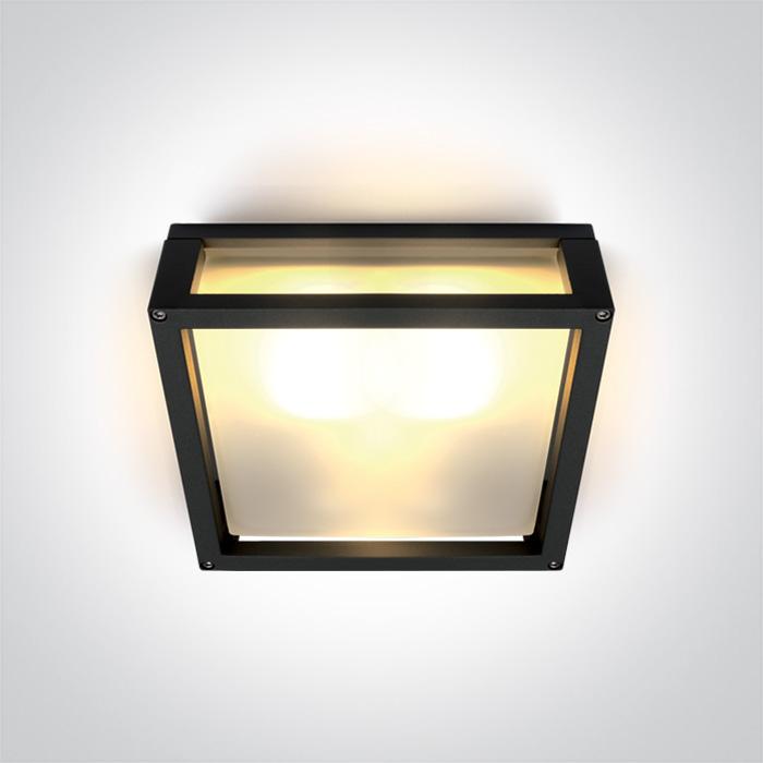 Wall & Ceiling Light Black Rectangular Outdoor Replaceable lamp 2X12W Die Cast One Light SKU:67420B/B - Toplightco