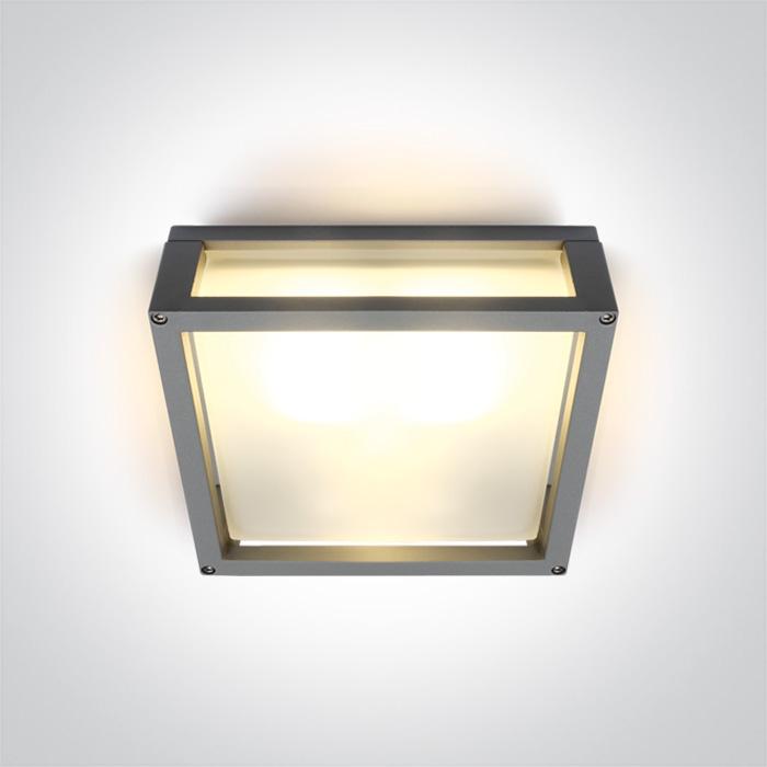 Wall & Ceiling Light Grey Rectangular Outdoor Replaceable lamp 2X12W Die Cast One Light SKU:67420B/G - Toplightco
