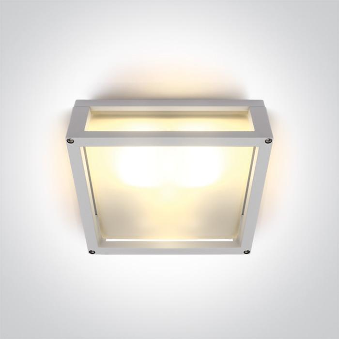 Wall & Ceiling Light White Rectangular Outdoor Replaceable lamp 2X12W Die Cast One Light SKU:67420B/W - Toplightco
