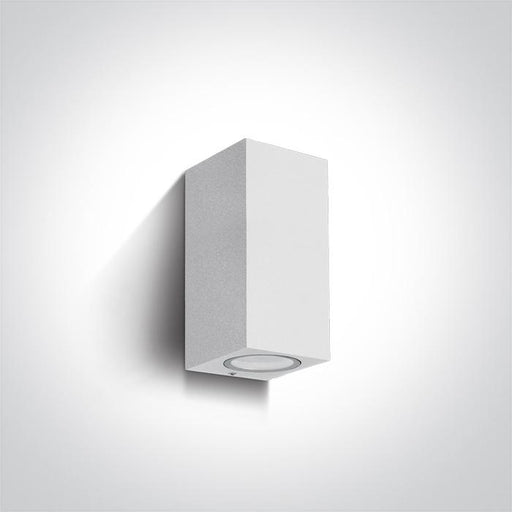Wall & Ceiling Light White Rectangular Outdoor Replaceable lamp 2X7W Die Cast One Light SKU:67426A/W - Toplightco