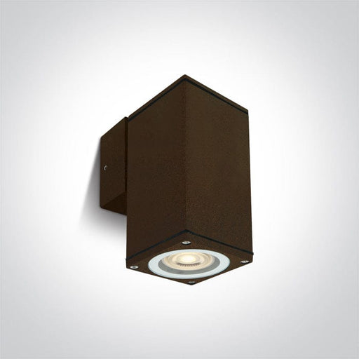 Rust Brown Wall Gu10 10w Ip54 100-240v One Light SKU:67426B/BR - Toplightco