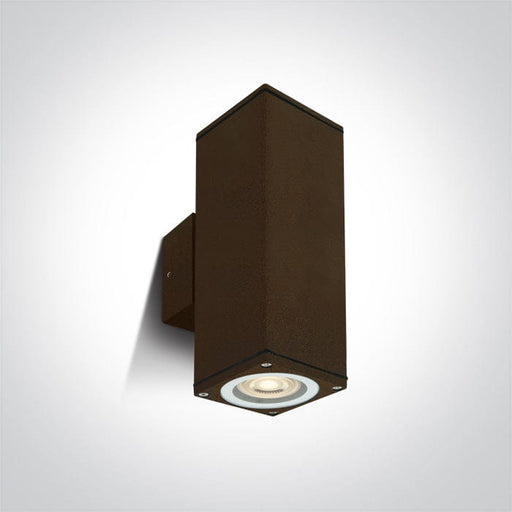 Rust Brown Wall 2xgu10 10w Ip54 100-240v One Light SKU:67426C/BR - Toplightco