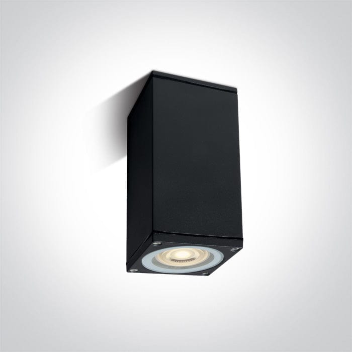 Black Ceiling Gu10 10w Ip54 100-240v One Light SKU:67426D/B - Toplightco