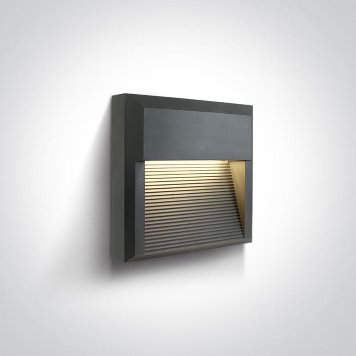 Wall & Ceiling Light Anthracite Rectangular Warm White LED Outdoor LED built in 350lm 8W ABS One Light SKU:67430A/AN/W - Toplightco