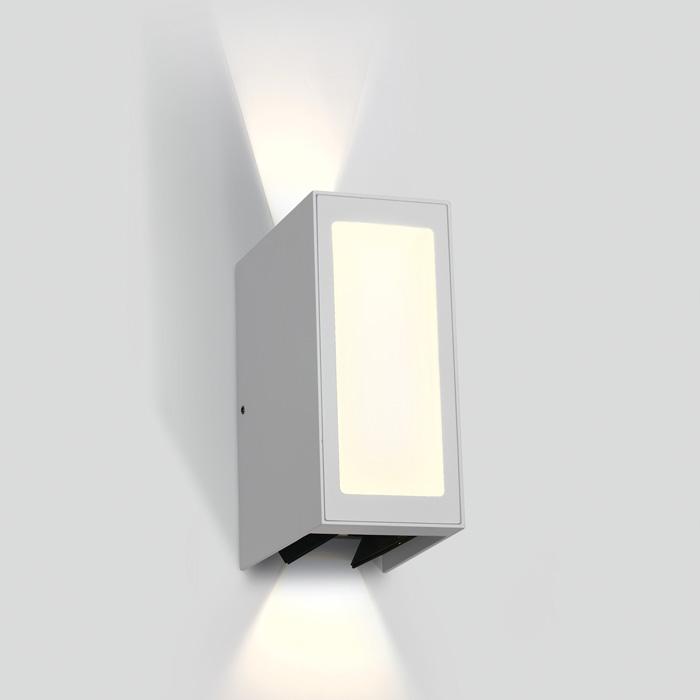 Wall & Ceiling Light White Rectangular Warm white LED Outdoor LED built in 600lm 9W Die Cast One Light SKU:67440/W/W - Toplightco