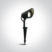 Garden Spike Light Black Circular Warm White LED Outdoor 520lm Aluminium One Light SKU:67458/B/W - Toplightco