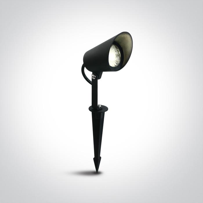 Garden Spike Light Black Circular Warm White LED Outdoor 520lm Aluminium One Light SKU:67458/B/W - Toplightco