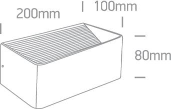 Wall & Ceiling Light Black Rectangular Warm White LED built in 400lm 6W Aluminium One Light SKU:67466B/B/W - Toplightco