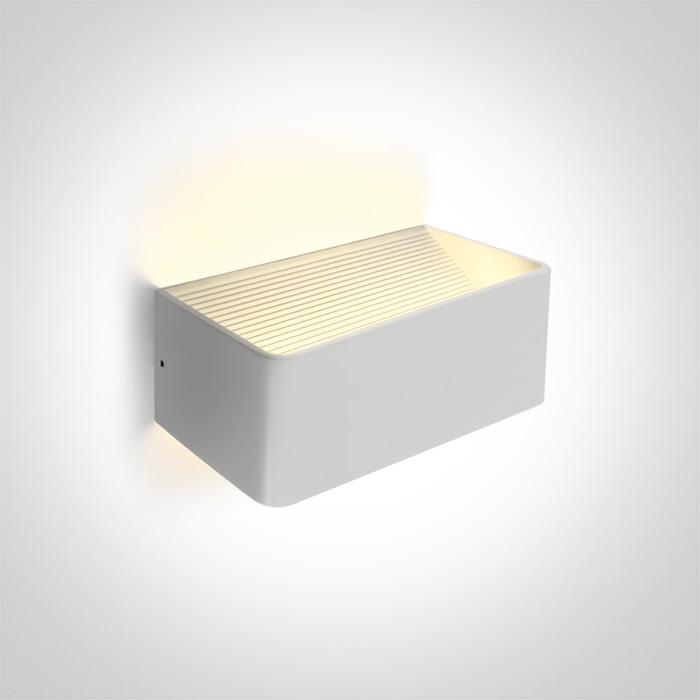 Wall & Ceiling Light White Rectangular Warm White LED built in 400lm 6W Aluminium One Light SKU:67466B/W/W - Toplightco