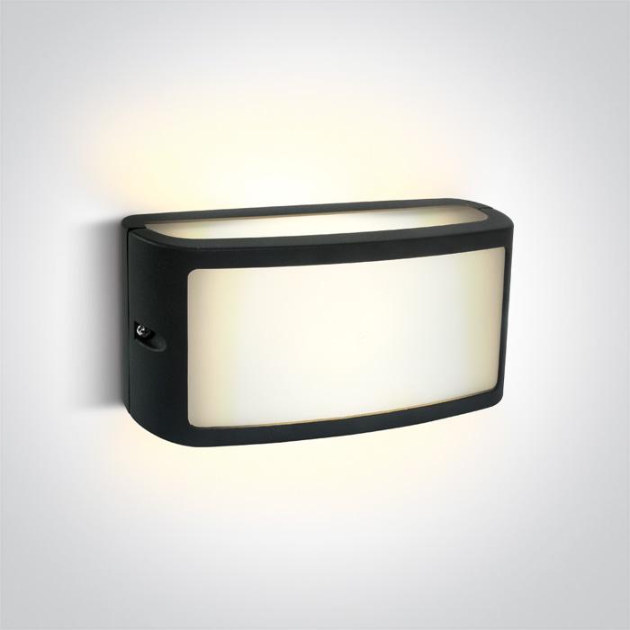 Wall & Ceiling Light Anthracite Rectangular Warm White LED Outdoor LED built in 700lm 10W Die Cast One Light SKU:67474A/AN/W - Toplightco