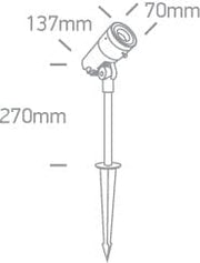 Garden Spike Light Anthracite Circular Warm white LED Outdoor LED built in 500lm 11W Die Cast One Light SKU:67482/AN/W - Toplightco
