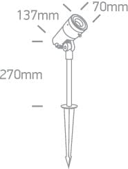 Garden Spike Light Anthracite Circular Warm white LED Outdoor LED built in 500lm 11W Die Cast One Light SKU:67482/AN/W - Toplightco