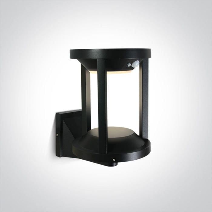 Black Led 2w Ewarm White Ip65 Solar Wall Light With Movement Sensor - Toplightco