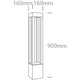 Anthracite Led Bollard 90cm 22w Warm White Ip65 230v - Toplightco