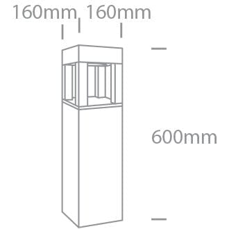 Anthracite Led Bollard 60cm 22w Warm White Ip65 230v One Light SKU:67506/AN/W - Toplightco