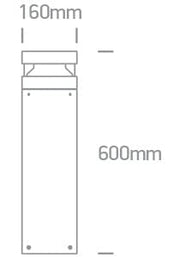Anthracite Led Bollard 60cm 20w Cool White Ip65 230v - Toplightco