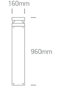 Anthracite Led Bollard 100cm 20w Cool White Ip65 230v - Toplightco