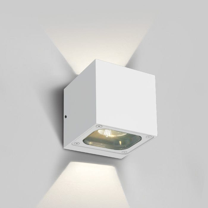 White Wall Led 2x6w Warm White Ip65 230v One Light SKU:67524B/W/W - Toplightco