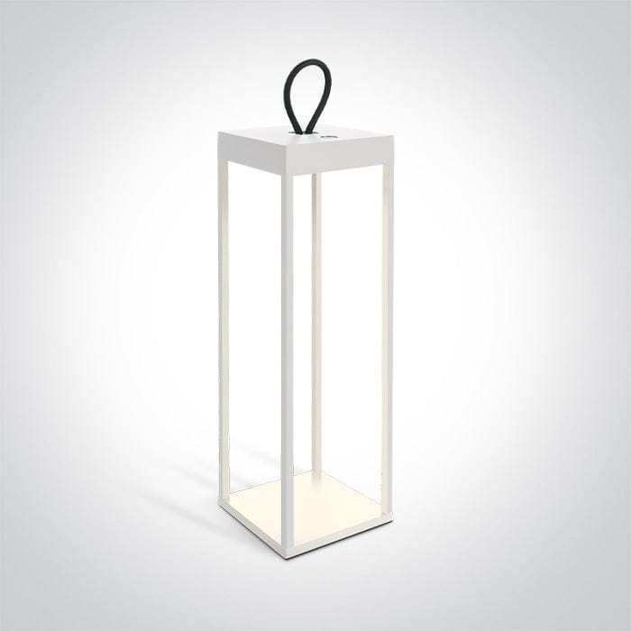 White Rechargeable 3-step dimmable table lamp suitable for indoor/outdoor use, IP54.

Charging time 6Hrs

Working time 9Hrs (100%)

1x4400mAh lithium battery

 

 One Light SKU:67530B/W