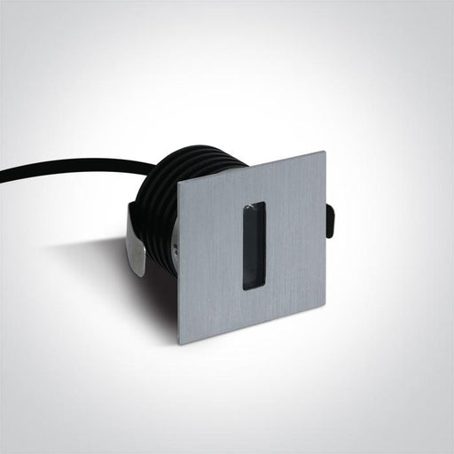 Wall Light Recessed Aluminium Rectangular Warm White LED Outdoor 120lm Aluminium One Light SKU:68004/AL/W - Toplightco