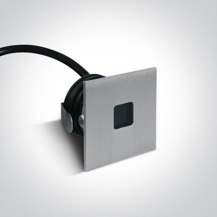 Wall Light Recessed Aluminium Rectangular Warm White LED Outdoor 40lm Aluminium One Light SKU:68004A/AL/W - Toplightco