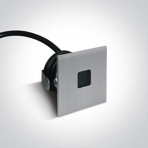 Wall Light Recessed Aluminium Rectangular Warm White LED Outdoor 40lm Aluminium One Light SKU:68004A/AL/W - Toplightco