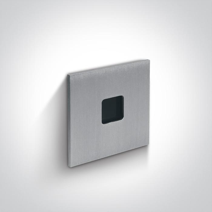 Wall Light Recessed Aluminium Rectangular Warm White LED Outdoor 40lm Aluminium One Light SKU:68004A/AL/W - Toplightco
