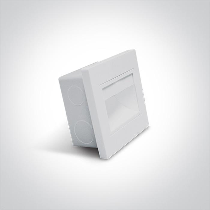 Wall Light White Rectangular Warm White LED built in 1,5W Plastic One Light SKU:68007/W/W - Toplightco