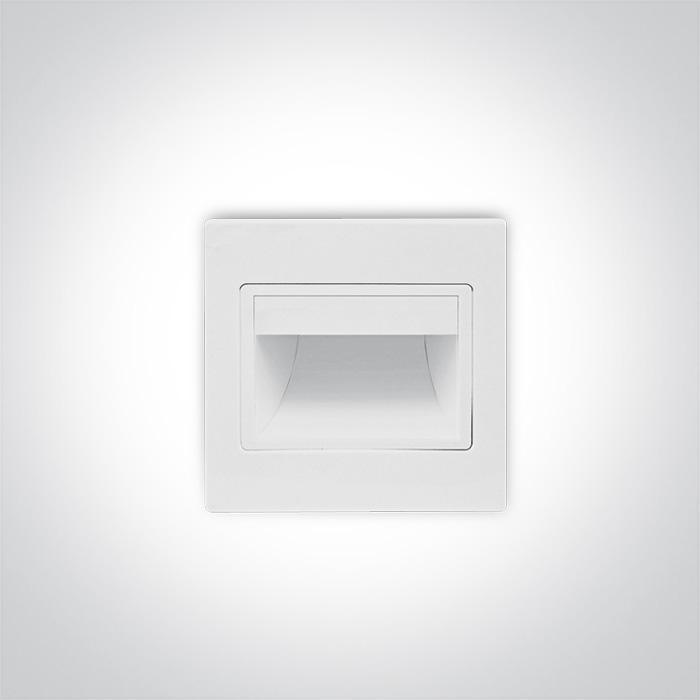 Wall Light White Rectangular Warm White LED built in 1,5W Plastic One Light SKU:68007/W/W - Toplightco