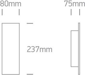 Wall Light Recessed Grey Rectangular Daylight LED Die Cast One Light SKU:68008/G/D - Toplightco