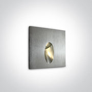 Wall Light Recessed Aluminium Rectangular Warm White LED Outdoor LED built in 3W Natural Aluminium One Light SKU:68032/AL/W - Toplightco