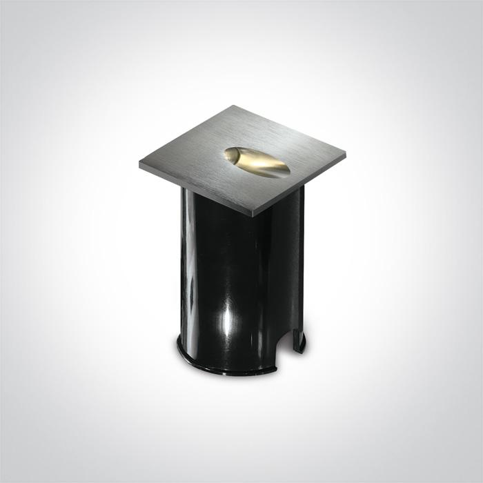 Wall Light Recessed Aluminium Rectangular Warm White LED Outdoor LED built in 3W Natural Aluminium One Light SKU:68032/AL/W - Toplightco