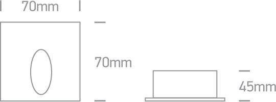 Wall Light Recessed Black Rectangular Warm White LED Outdoor LED built in 3W Aluminium One Light SKU:68032/B/W - Toplightco