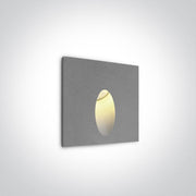 Wall Light Recessed Grey Rectangular Warm White LED Outdoor LED built in 3W Aluminium One Light SKU:68032/G/W - Toplightco