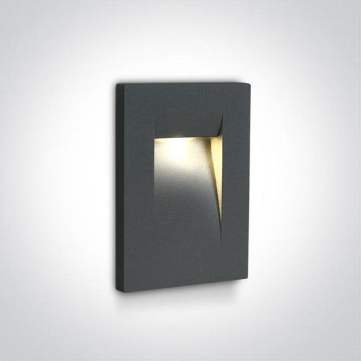 Wall Light Recessed Anthracite Rectangular Warm White LED Outdoor LED built in 100lm 3,6W Die Cast One Light SKU:68062/AN/W - Toplightco