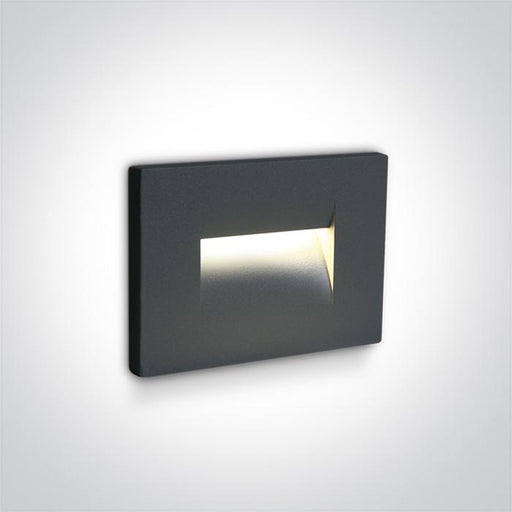 Wall Light Recessed Anthracite Rectangular Warm White LED Outdoor LED built in 85lm 3,6W Die Cast One Light SKU:68064/AN/W - Toplightco