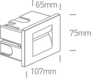 Wall Light White Rectangular Warm White LED Outdoor LED built in 85lm 3,6W Die Cast One Light SKU:68064/W/W - Toplightco
